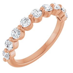 10K Rose Gold 5/8 CTW Natural Diamond Anniversary Band