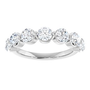 10K White Gold 1 5/8 CTW Natural Diamond Anniversary Band