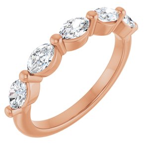 14K Rose Gold 1 CTW Natural Diamond Anniversary Band