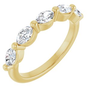 14K Yellow Gold 1 CTW Natural Diamond Anniversary Band