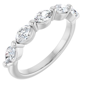 14K White Gold 1 CTW Natural Diamond Anniversary Band