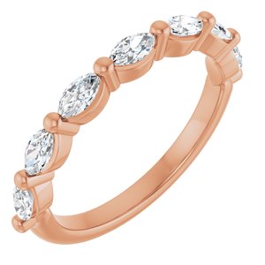 14K Rose Gold 5/8 CTW Natural Diamond Anniversary Band