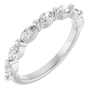 14K White Gold 5/8 CTW Natural Diamond Anniversary Band
