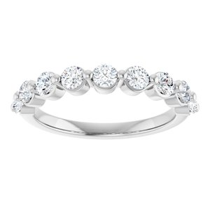 10K White Gold 5/8 CTW Natural Diamond Anniversary Band