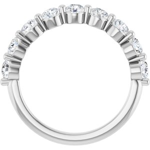 10K White Gold 3/4 CTW Natural Diamond Anniversary Band