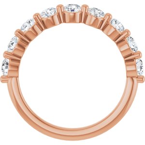 10K Rose Gold 3/4 CTW Natural Diamond Anniversary Band