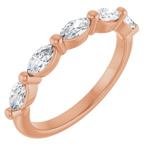 14K Rose Gold 3/4 CTW Natural Diamond Anniversary Band