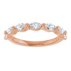 14K Rose Gold 9/10 CTW Natural Diamond Anniversary Band