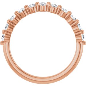 10K Rose Gold 3/8 CTW Natural Diamond Anniversary Band