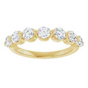 10K Yellow Gold 1 CTW Natural Diamond Anniversary Band