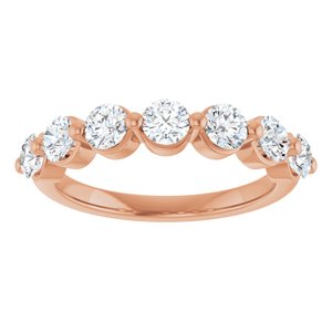 14K Rose Gold 1 1/8 CTW Lab-Grown Diamond Anniversary Band