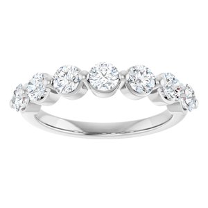 10K White Gold 1 CTW Natural Diamond Anniversary Band