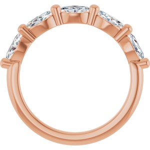 14K Rose Gold 3/4 CTW Natural Diamond Anniversary Band