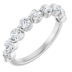 10K White Gold 3/4 CTW Natural Diamond Anniversary Band