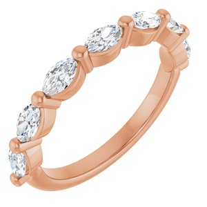14K Rose Gold 9/10 CTW Natural Diamond Anniversary Band