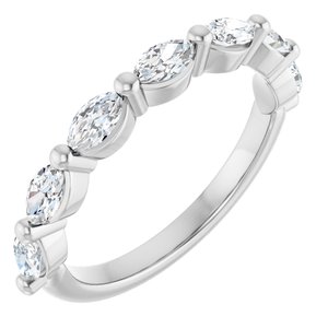 14K White Gold 9/10 CTW Natural Diamond Anniversary Band