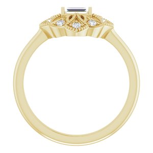 14K Yellow Gold 1/5 CTW Natural Diamond Vintage-Inspired Ring