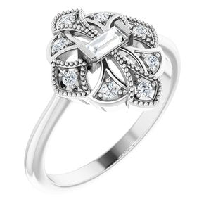 Sterling Silver 1/5 CTW Natural Diamond Vintage-Inspired Ring