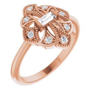14K Rose Gold 1/5 CTW Natural Diamond Vintage-Inspired Ring