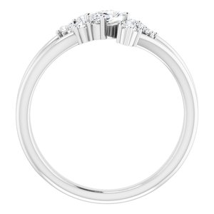 Platinum Natural White Sapphire & 1/8 CTW Natural Diamond Bypass Ring