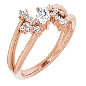 14K Rose Gold Natural White Sapphire & 1/8 CTW Natural Diamond Bypass Ring