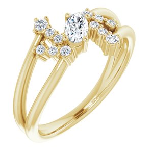 14K Yellow Gold Natural White Sapphire & 1/8 CTW Natural Diamond Bypass Ring
