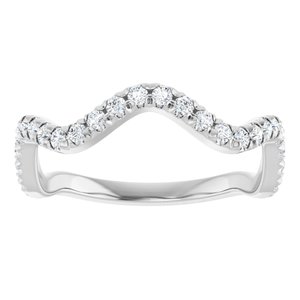 14K White 1/3 CTW Natural Diamond French-Set Anniversary Band