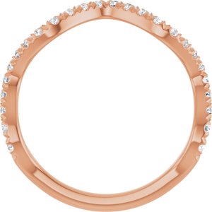 14K Rose 1/3 CTW Natural Diamond French-Set Anniversary Band