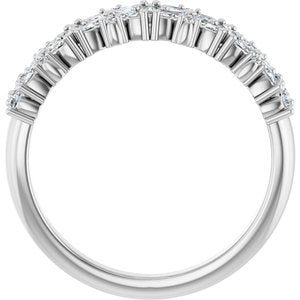 14K White 5/8 CTW Lab-Grown Diamond Floral Anniversary Band