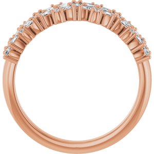 14K Rose 5/8 CTW Lab-Grown Diamond Floral Anniversary Band