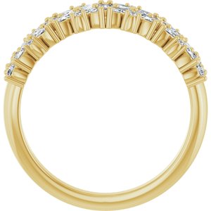 14K Yellow 5/8 CTW Lab-Grown Diamond Floral Anniversary Band