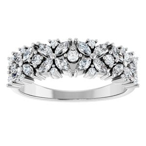 Platinum 5/8 CTW Lab-Grown Diamond Floral Anniversary Band