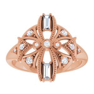 14K Rose Gold 1/4 CTW Natural Diamond Vintage-Inspired Ring