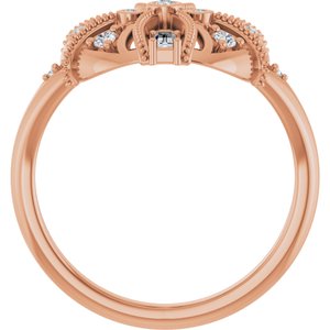 14K Rose Gold 1/4 CTW Natural Diamond Vintage-Inspired Ring