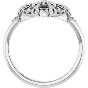 14K White Gold 1/4 CTW Natural Diamond Vintage-Inspired Ring