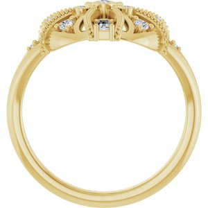 14K Yellow Gold 1/4 CTW Natural Diamond Vintage-Inspired Ring