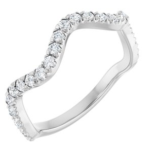 14K White 1/3 CTW Natural Diamond French-Set Anniversary Band
