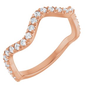 14K Rose 1/3 CTW Natural Diamond French-Set Anniversary Band