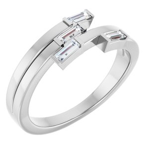Sterling Silver 1/4 CTW Natural Diamond Geometric Ring
