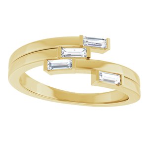 14K Yellow Gold 1/4 CTW Natural Diamond Geometric Ring