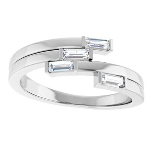 14K White Gold 1/4 CTW Natural Diamond Geometric Ring