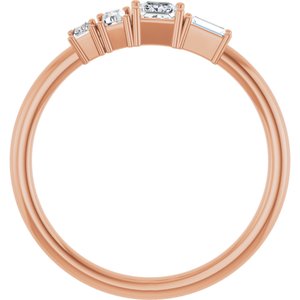 14K Rose Gold 1/4 CTW Natural Diamond Stackable Geometric Ring