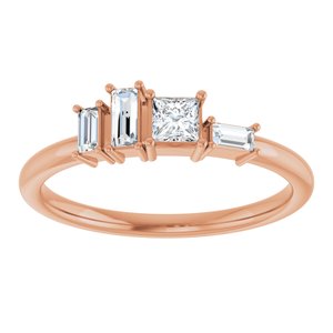 14K Rose Gold 1/4 CTW Natural Diamond Stackable Geometric Ring