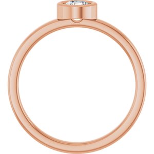 14K Rose Gold 4.5 mm Natural White Sapphire Ring