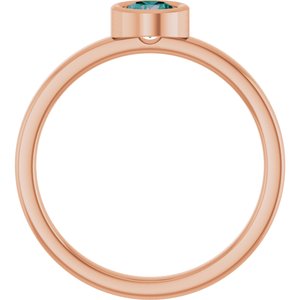 14K Rose Gold 4.5 mm Lab-Grown Alexandrite Ring