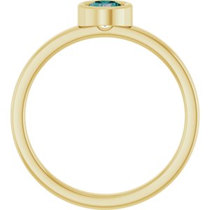 14K Yellow Gold 4.5 mm Lab-Grown Alexandrite Ring