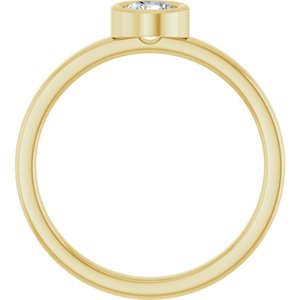 14K Yellow Gold 4.5 mm Natural White Sapphire Ring