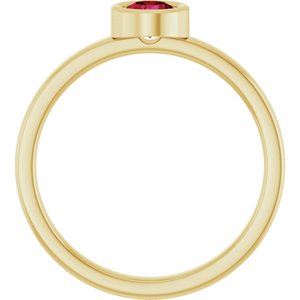 14K Yellow Gold 4.5 mm Natural Ruby Ring