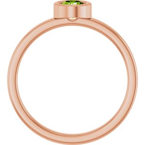 14K Rose Gold 4.5 mm Natural Peridot Ring