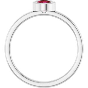 Platinum 4.5 mm Lab-Grown Ruby Ring